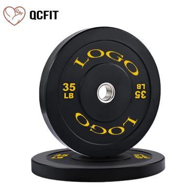 China Barbell Factory Custom Solid Rubber Weight Competition Anti Crack Strength Training Nantong Bumper Plate OB for sale