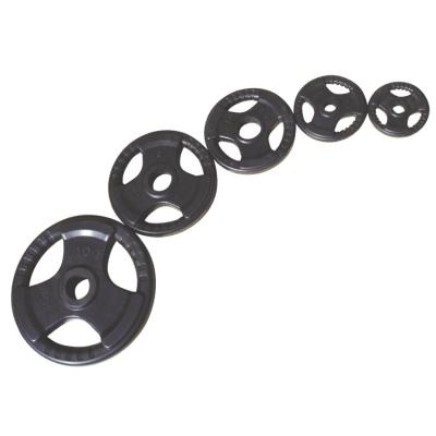 China Universal Rubber Coated Weight Plate / Bumper Plate With Cutouts for sale