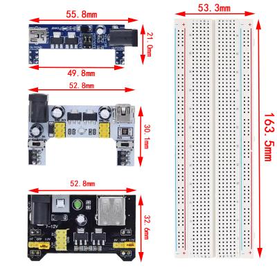 China MB102 Power Supply Module 3.3V 5V MB-102 Solderless Breadboard Power Supply Module /MB102 White Breadboard Power Module Dedicated Bi-Directional Bread Board for sale