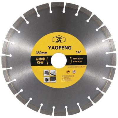 China . Professional 350mm High Speed ​​Smooth Straight Edge Use 14in Laser Welded Diamond Saw Blade For Concrete Marble Granite Cutting for sale