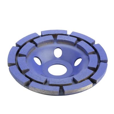 China Ferrous Metals Diamond Cup Wheel 5inch 125mm Diamond Grinding Wheel with DOUBLE ROW for sale