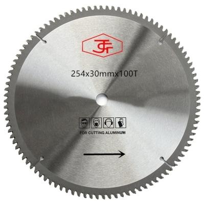 China CTT 100T Aluminum Wood Cutting 10inch 250mm Circular Saw Blade High Quality Tungsten Carbide Slant Saw Blade For Aluminum Wood Cutting for sale