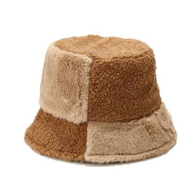 China Fashion\Skin-Friendly Fisherman Custom Stitching Hat Fashion Autumn And Winter Hats Soft Contrast Plush Fisherman Hat Factory Comfortable\Durable for sale