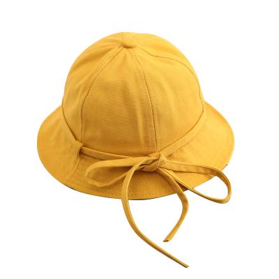 China Fashion\Casual Baby Bucket Hat Solid Color Factory Kids Bow Bucket Hat Summer Cute Outdoor Hat Wholesale Comfortable\Durable Sun Hat for sale