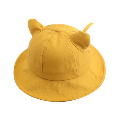 China Fashion \ Cute Solid Color Shade Bucket Hat Cat Ears Pot Hat Casual Cartoon Kids Factory Wholesale Comfortable \ Durable Bucket Hat for sale