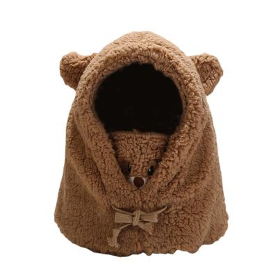 China Custom JOINT Factory Bear Hat and Mask in a Lambswool Ear Outdoor Cold Proof Hat Warm Winter Hat for sale