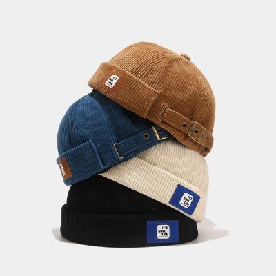 China Retro factory direct sales COMMON brimless corduroy hat COMMON brimless cotton custom logo brimless baseball cap for sale