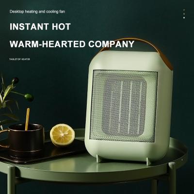 China Adjustable Thermostat Mini Portable Room Heater High Quality Multifunctional Green Electric Fan for sale