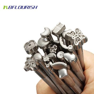 China Leather Craft FLOURISH Factory Direct Sale Leather Tool Printing Sets&16 Pcs DIY Flower Printing Punches for sale