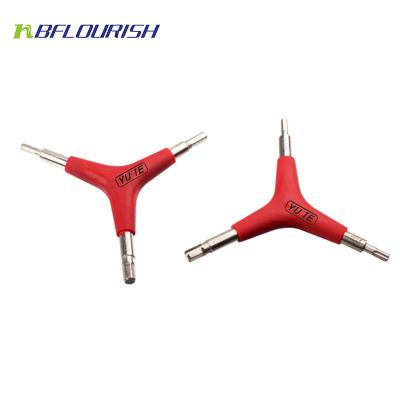 China Carbon steel FLOURISH 3PCS triangle hex key with red color& key set&allen key for sale