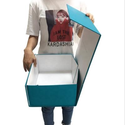 China Handmade Custom Magnetic Rigid Cardboard Printed Collapsible Paper Packing Box Hat Gift Voucher/Baseball Cap Folding Closure Hat Packing Boxes for sale