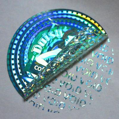 China Anti-Counterfeiting Custom Circle Around Partial Residual Transfer Holographic Void Label Sticker For Box, Documents, Envelopes Seal Void Sticker for sale