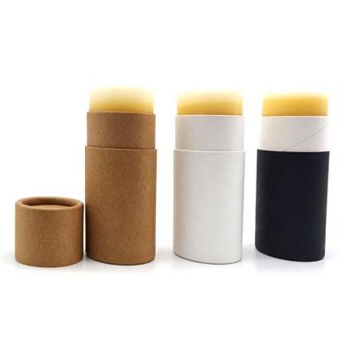 China Handmade Biodegradable Recyclable Eco-Friendly Material Custom Size Kraft Paper Lift Up Lip Balm Cream Lotion Deodorant Lift Up Paper Tube for sale