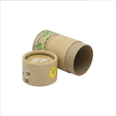 China Handmade Custom Packaging Printing Solution Low MOQ Rolled Edge Kraft Paper Round Cylinder Tube Box For Jar Bottle Packing Box Packaging for sale