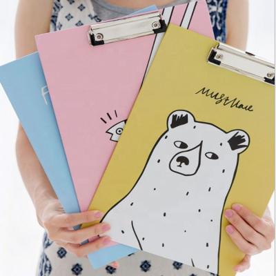 China Recyclable Custom Printed Cardboard Clipfolio A4 Cardboard Padfolio Desktop Pad Folio Folder Vertical Notepad for sale