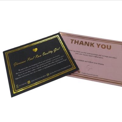 China Recyclable Gold / Silver Foil Stamping Product Insert Thank You Cards, Product Thank You Notes, Product Information Leaflet Printed Cards for sale