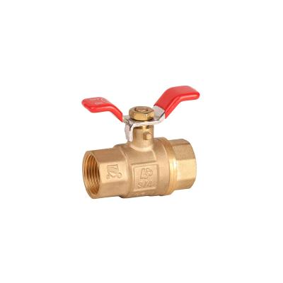 China General Butterfly Handle Full Port 2 Piece Brass Ball Valve for sale