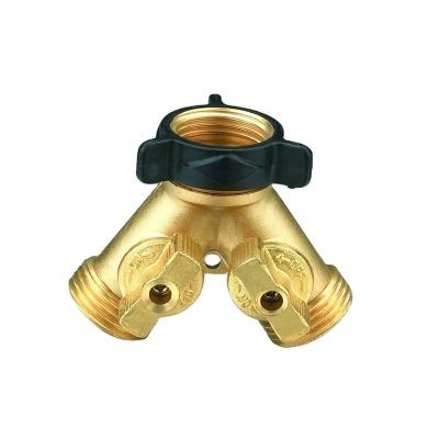 China General Manufacturer 2 Way 3/4 Inch Two Way Garden Hose Water Splitter Y Diverter Ball Valve For Garden for sale