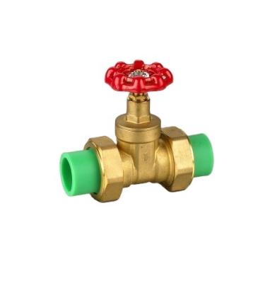 China FULL PPR CAST BRASS BRASS LEFT HANDLEWHEEL COLOR 32MM GATE VALVE 3C116P for sale