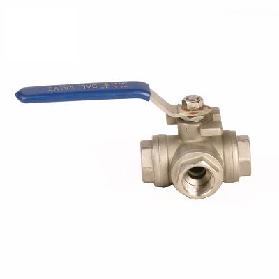 China Factory General Wholesale 1/2 - 2 Inch 304 316 Ball Valve Stainless Steel Sanitary Three Way Flange Ball Valve for sale