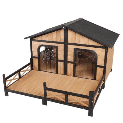 China Breathable wooden doghouse, outdoor wooden rabbit house, sunscreen and rainproof pethouse customized for sale