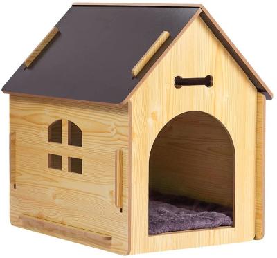 China Breathable wooden kennel suitable for small and medium dogs, indoor pet room shelter with windows and high floor breathable pet cage for sale