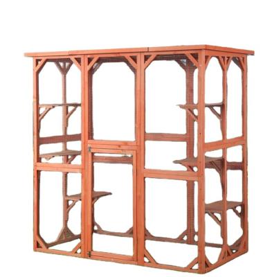 China Sustainable outdoor wooden cat working cages, wooden pigeon cages, cat cages pethouse for sale