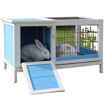 China Breathable Rabbit Hutch Indoor With Run, Wooden Hedgehog Cage For Bunny Chicks Guinea Pigs Metal Wire Playpen for sale