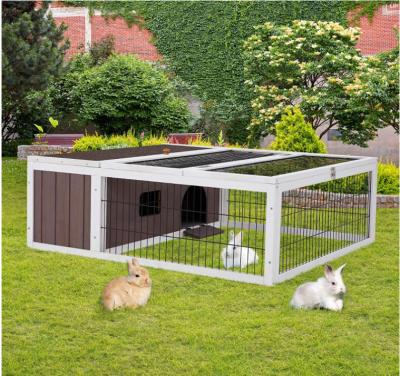 China Viable Rabbit Hutch Indoor with Run, Wooden Hedgehog Cage for Bunny Chicks Guinea Pigs Metal Wire Playpen for sale