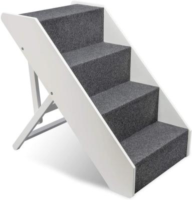 China Sustainable Pets Wooden Dog Stairs Fold Down To Accommodate Wide Pet Step for sale