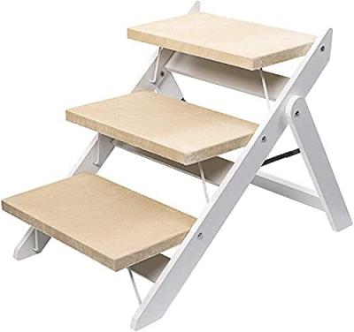 China Sustainable Wooden Foldable Dog Stairs, Two In One Portable Pet Ramp, Suitable For Small To Large Dogs And Cats for sale