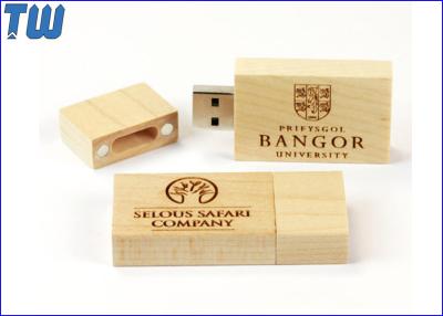 China Big Block Thumb Drive Natural Wood Bamboo Material Magnet Connected for sale