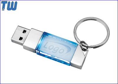 China Crystal 64GB USB Flash Disk 360 Degree Logo Viewing Key Ring Attach for sale