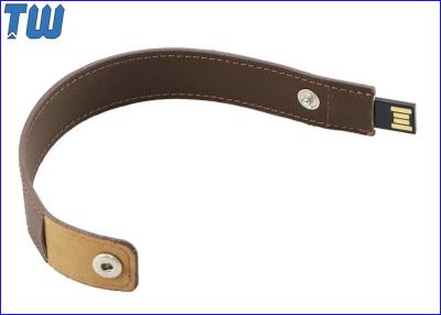China Full PU Leather Wristband Bracelet 64GB USB Pendrive Buckle Connected for sale