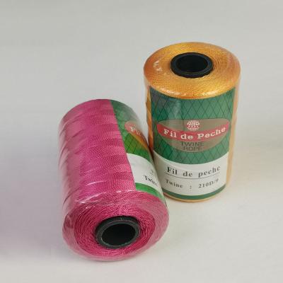 China Multifunctional 210D/9 Low Shrinkage Colored Nylon Multifilament Polyester Fishing Twine Yarn for sale