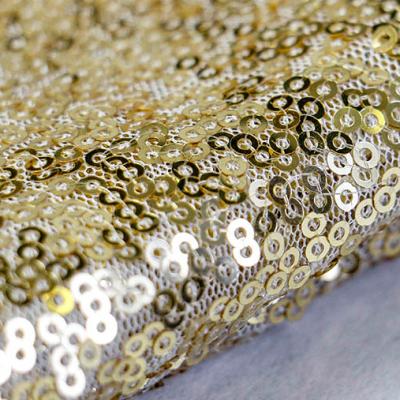 China Water Soluble Fish Silk Yarn 3mm Sequin Full Width Embroidered Fabric for sale