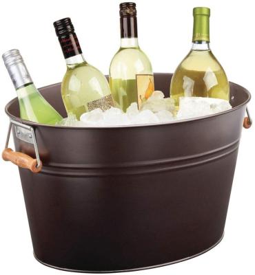 China Large Outdoor Oval Ice Tin Bucket For Beer Viable Metal from Barware for sale