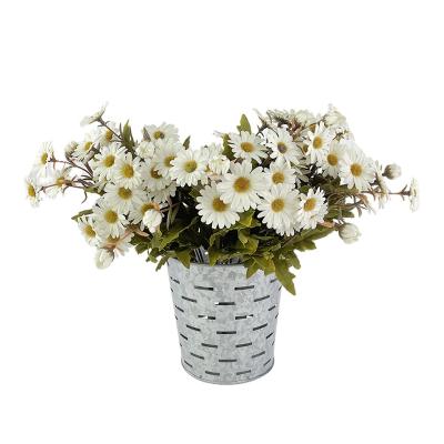 China Europe Vintage Industrial Rusti Farmhouse Simple Design Garden Using Metal Round Galvanized Flower Vase For Decoration for sale