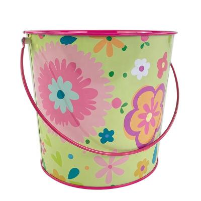 China Sustainable Personalized Metal Cartoon Galvanized Candy Bucket For Kids Metal Bucket For Kindergarten Customized Logo Galvanized Bucket for sale