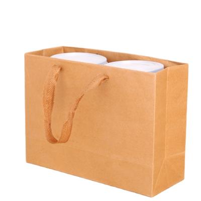 China Recyclable Wholesale Cheap Brown Gift Kraft Paper Shopping Bag With Handles for sale