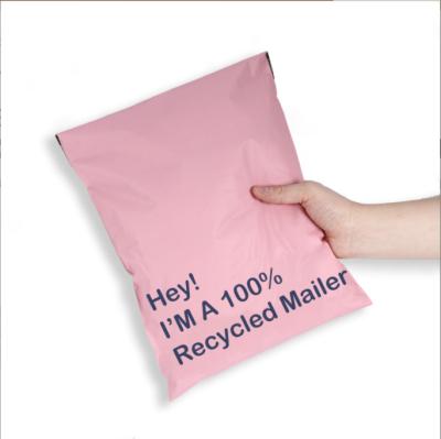 China Custom logo poly pink biodegradable plastic mailing bag protective packaging envelopes clothing express shipping bag for sale