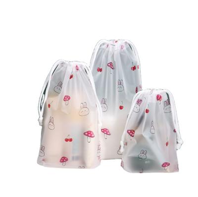 China Retail Cute Printing Drawstring Bag Moisture Proof Poly Plastic Pouches Bags For Makeup Packaging for sale