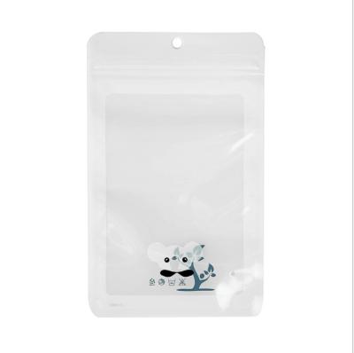 China Custom Moisture Proof Bag Plastic With Zipper Pouch Cute Zipper Plastic Cartoon Kids Clothes Packaging for sale