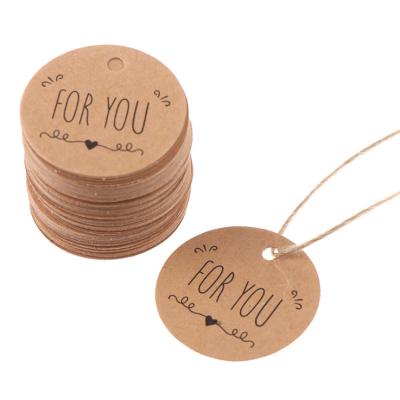 China Best Selling Recyled Kraft Paper Gift Tags FOR YOU Hang Tag Strings For Celebration for sale