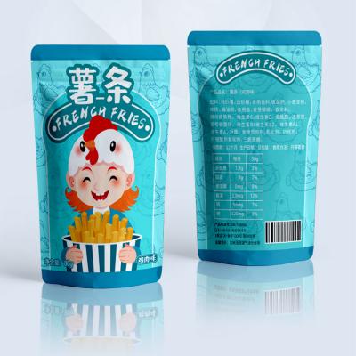 China Moisture Proof Package Bags With Zipper Ziplock Bag Custom Printed French Fries Food Bags Spice Packaging for sale