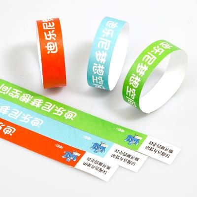 China Tyvek tear resistant waterproof tyvek paper and oil proof disposable wristband, amusement park, hospital, intimate gathering customization for sale