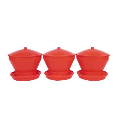 China Long Life Orange Poultry Chicken Feeders With Lid for sale