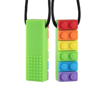 China Soft Toy Autism Sensory Chew Oral Motor Therapy Tools Teething Necklace Babies Silicone Teether Kids Toys Colorful Christmas Teethers for sale