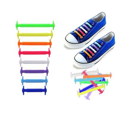 China Hot Selling Flat No Tie Elastic Silicone Laces Shoe Lace For Running Jogging Canvas Sneakers for sale