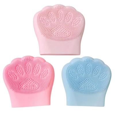 China Cat Claw Shaped Face Scrubber Handheld Silicone Facial Brush Glove Cleaning Brush Facial Cleansing Tool for sale